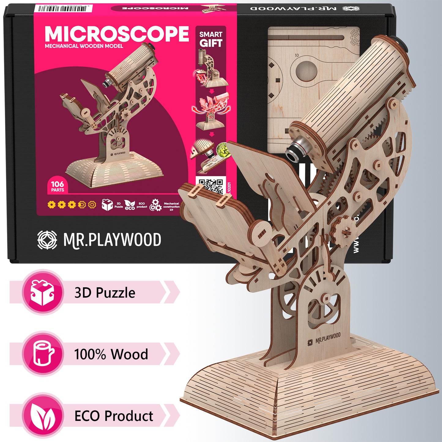 Microscope Mechanical Wooden Model