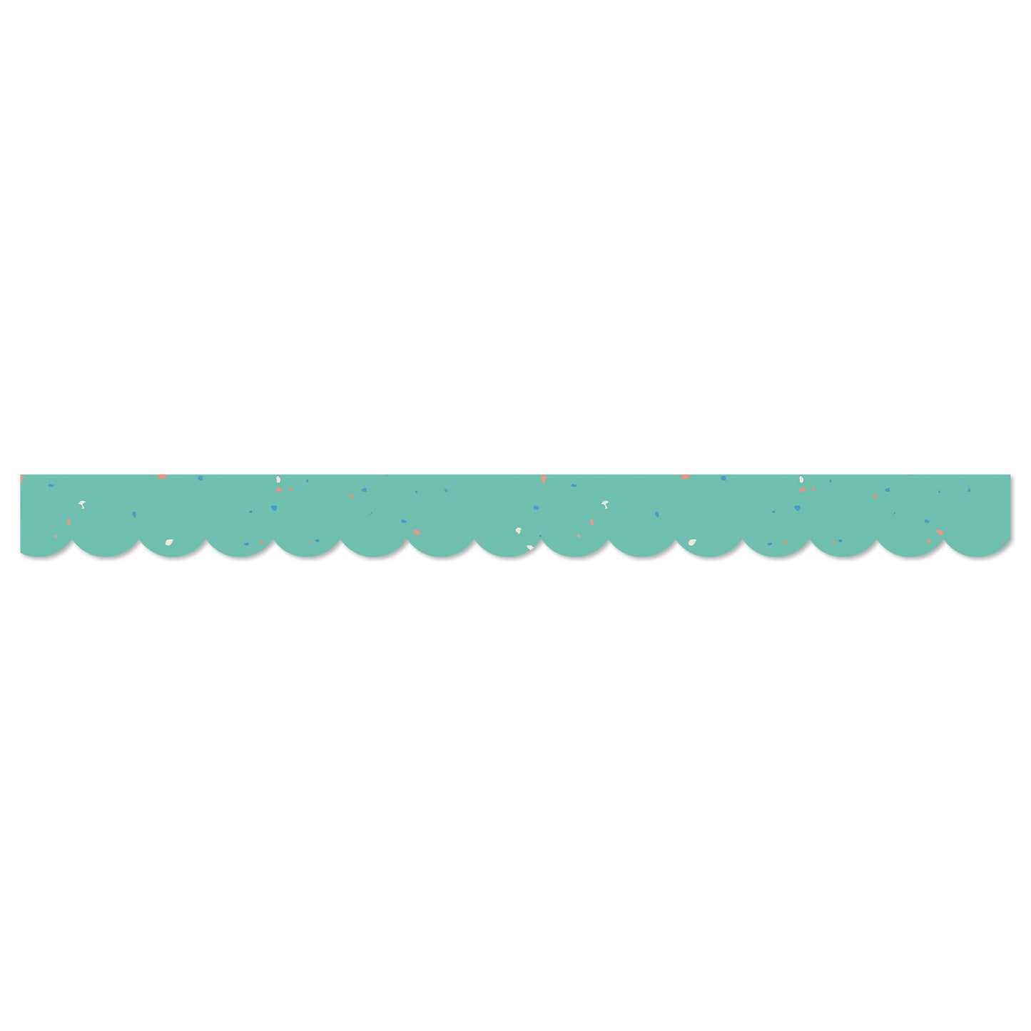 We Belong Speckled Teal Scalloped Borders Per Pack, 39 Feet Per Pack, 6 Packs