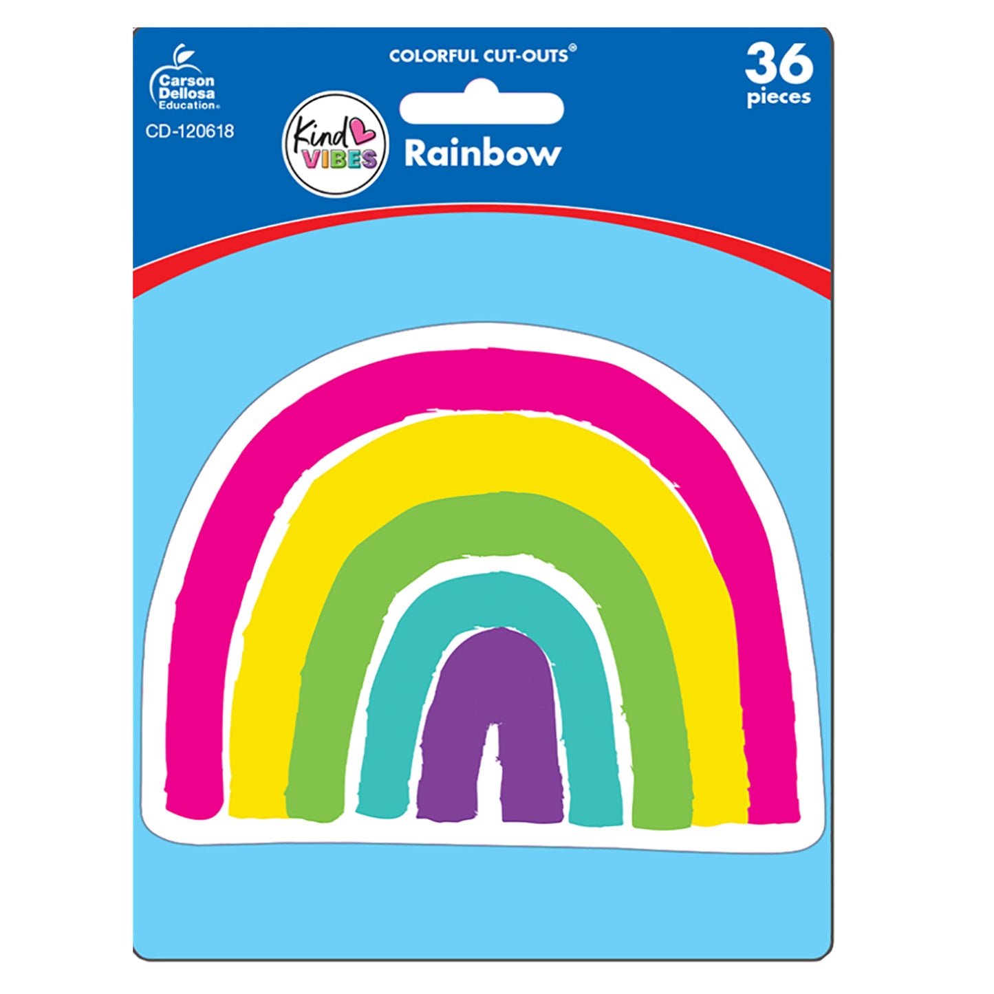 Kind Vibes Rainbow Cut-Outs, 36 Per Pack, 3 Packs