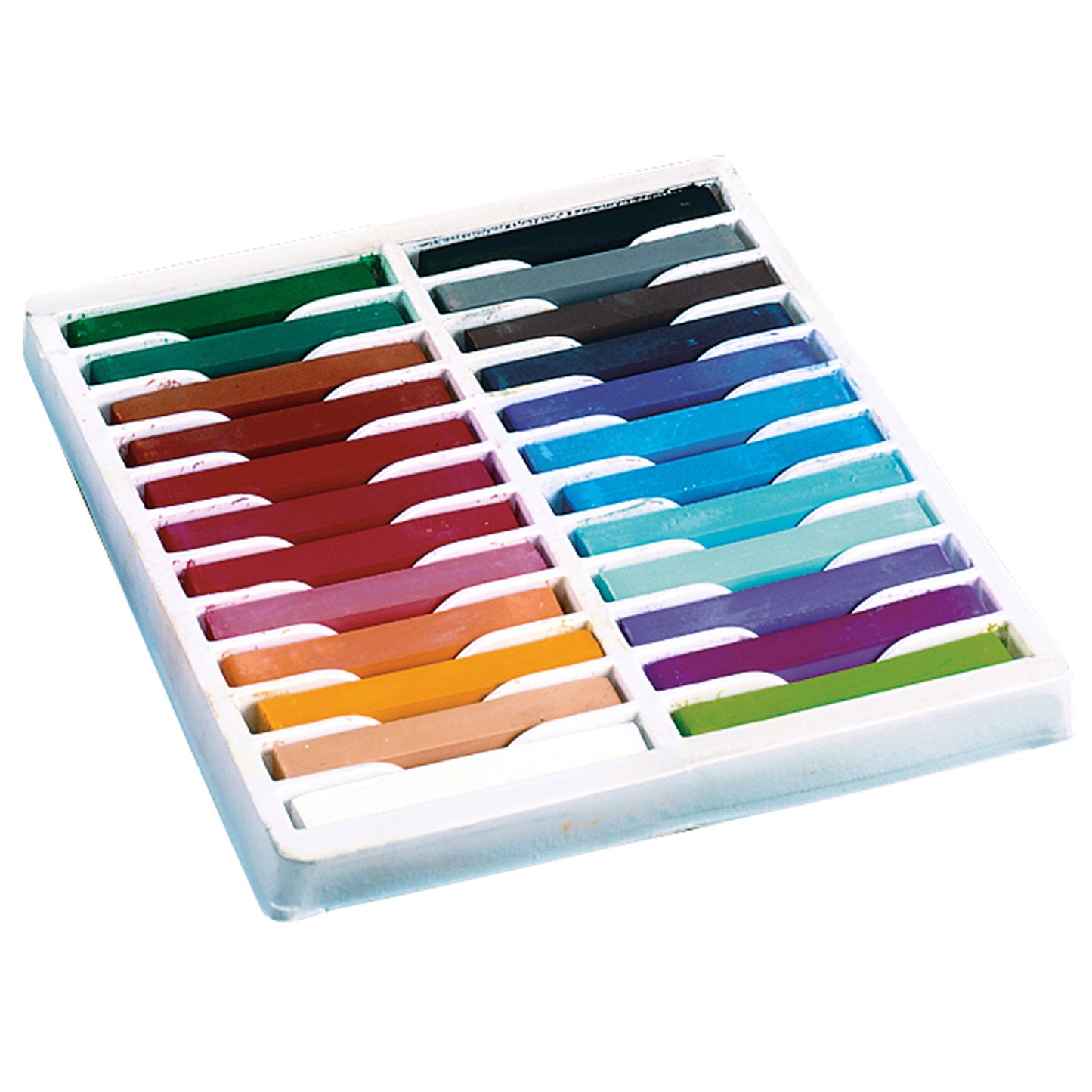 Square Artist Pastels, 24 Assorted Colors, 2-3/8" x 3/8" x 3/8", 24 Pieces Per Pack, 2 Packs