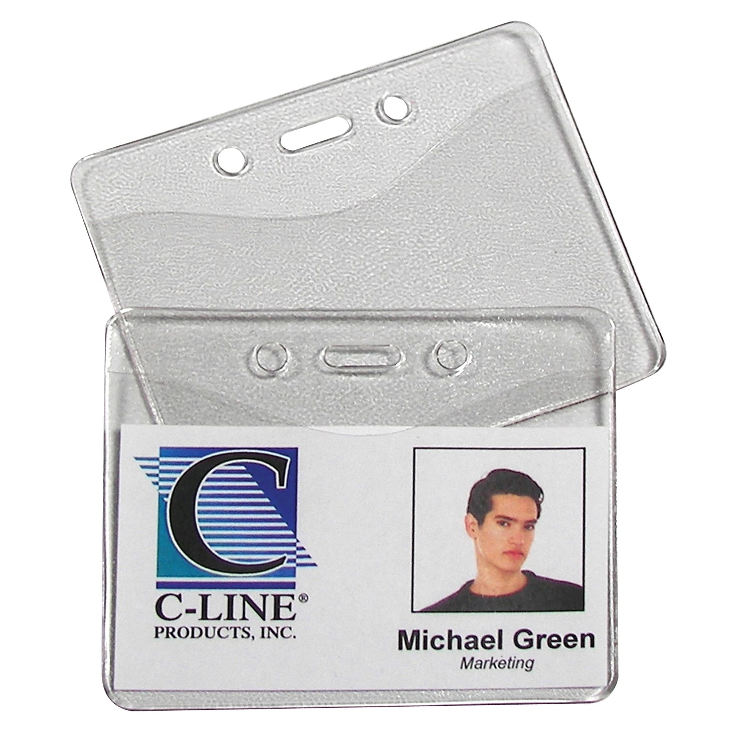 Heavy Duty ID Badge Holders, Vinyl, Horizontal, 2-3/8 x 3-3/8, Box of 100