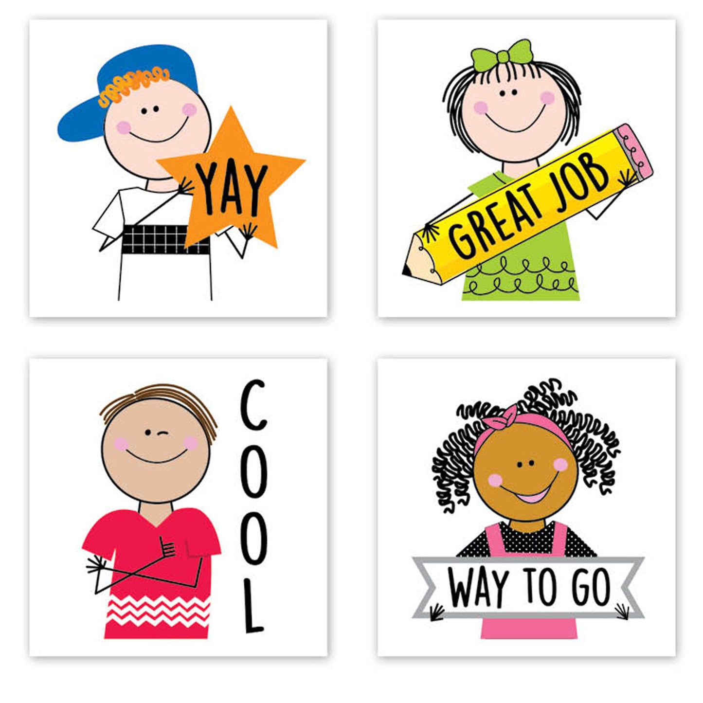 Stick Kids Rewards Stickers, 1-1/2", 60 Per Pack, 6 Packs
