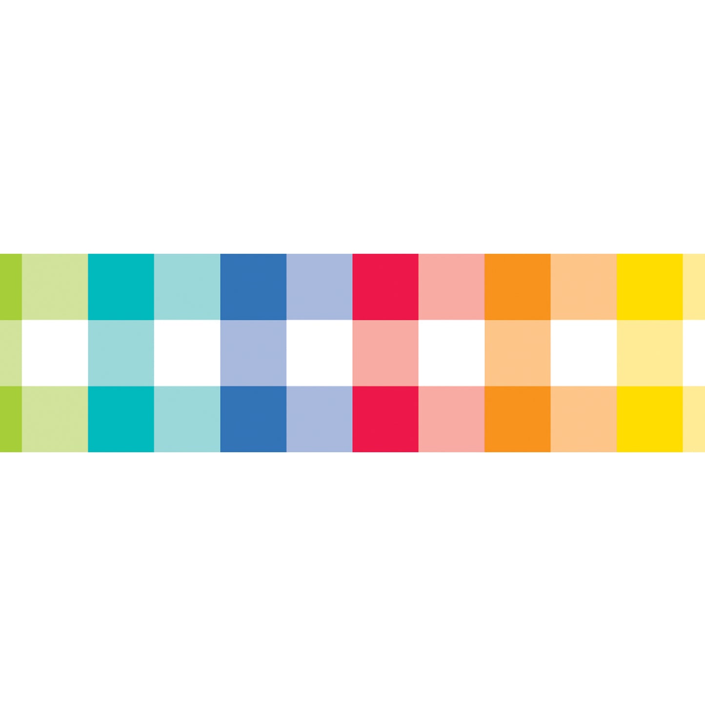 Core Decor Rainbow Buffalo Check EZ Border, 48 Feet Per Pack, 3 Packs
