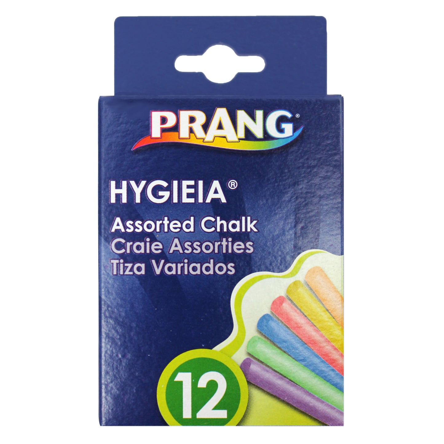 Hygieia® Dustless Board Chalk, 3-1/4" x 3/8", Assorted, 12 Per Box, 24 Boxes