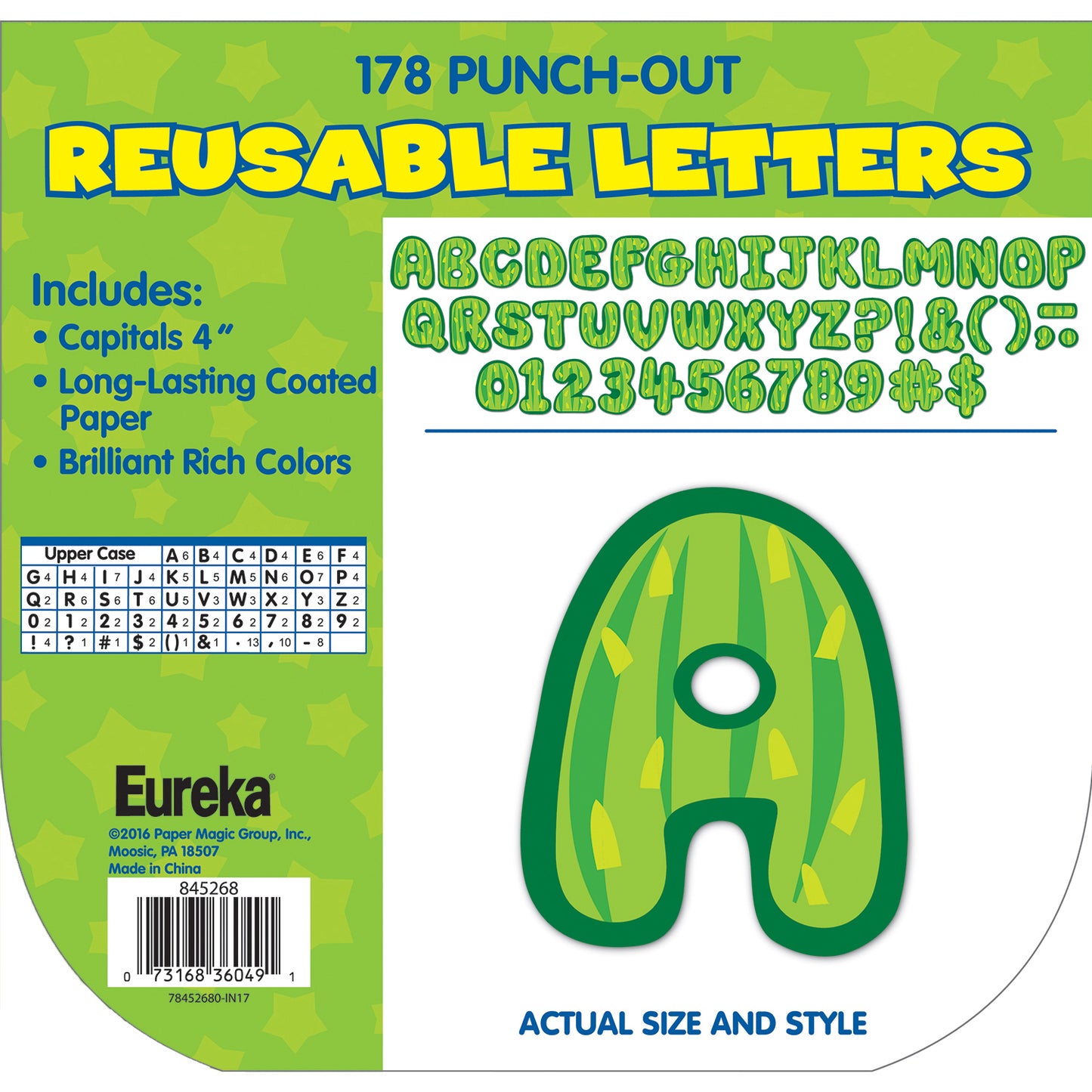 A Sharp Bunch Cactus Letters Deco 4" Letters, 178 Per Pack, 3 Packs