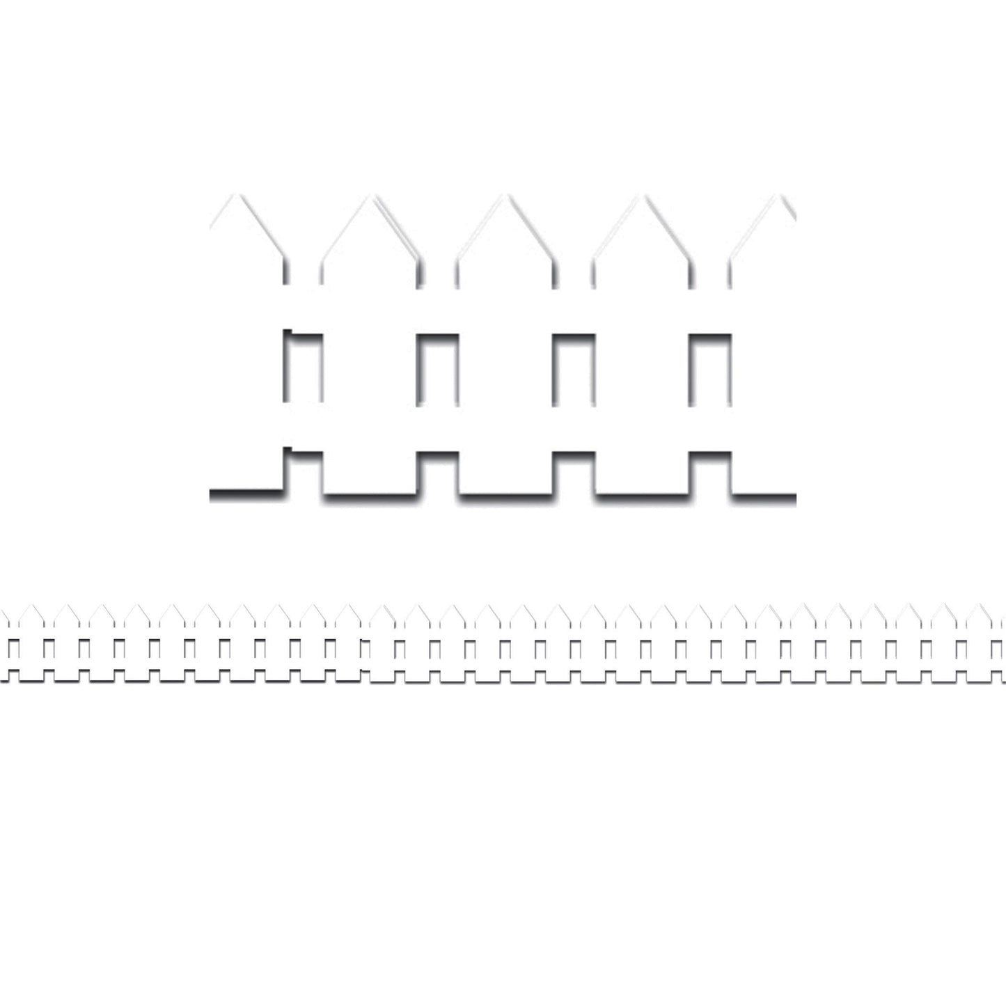 White Fence Border, 12 Strips/36 Feet Per Pack, 6 Packs