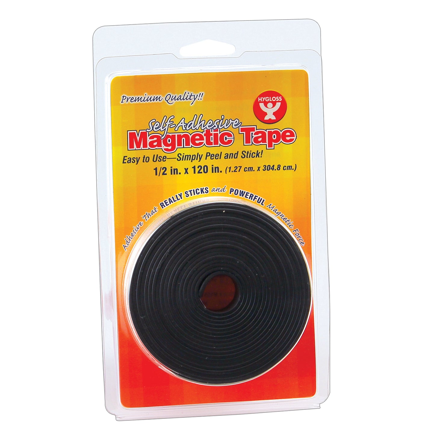 Self-Adhesive Magnetic Tape Roll, 1/2" x 120", Pack of 6