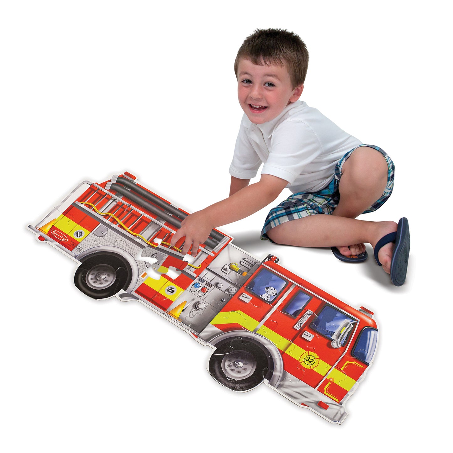 Giant Fire Truck Floor Puzzle, 4' Long, 24 Pieces