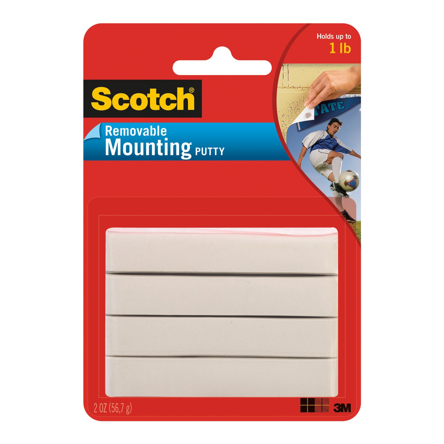 Mounting Putty, Removable, White, 2 oz. Per Pack, 12 Packs