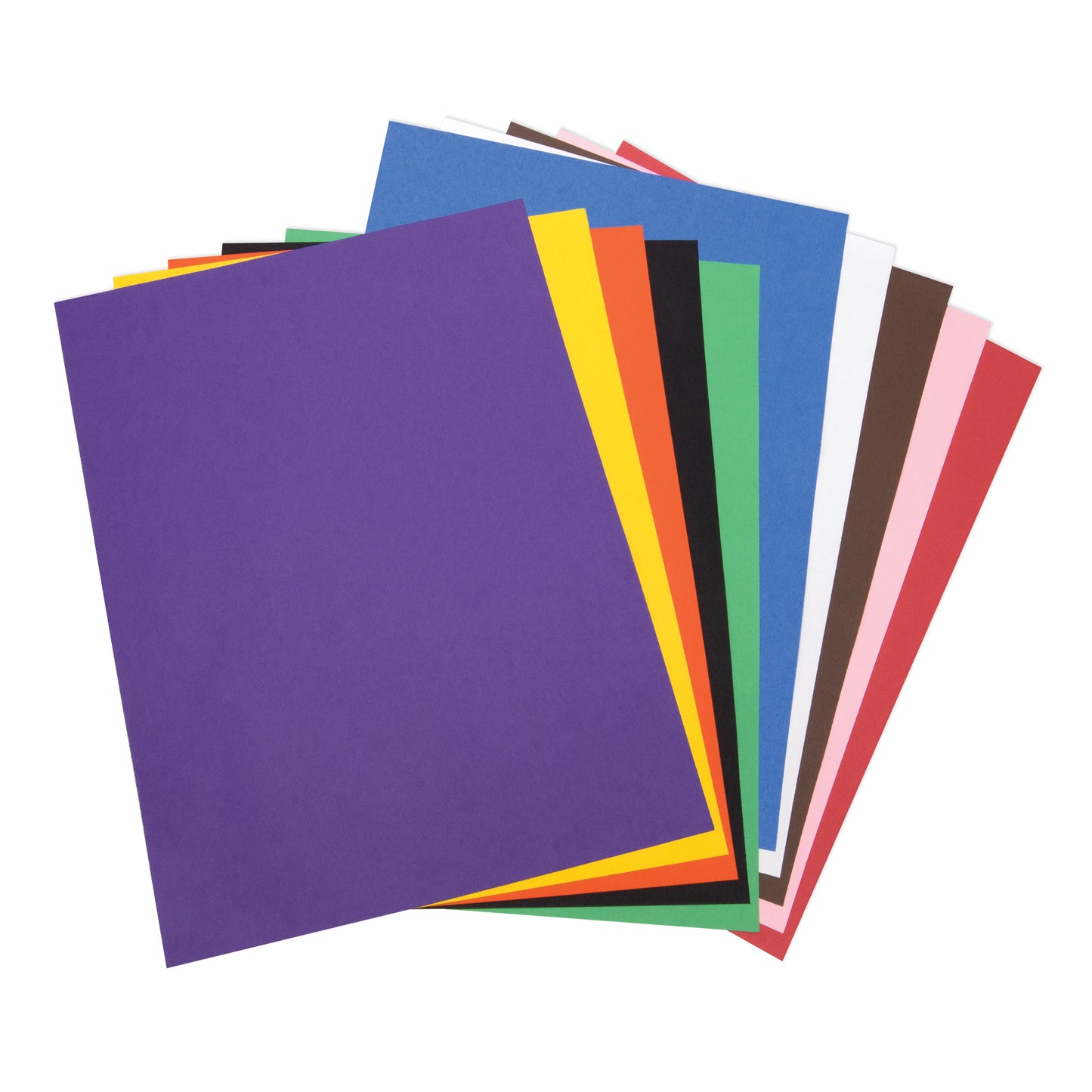 Construction Paper, Standard Assorted, 9" x 12", 50 Sheets Per Pack, 5 Packs