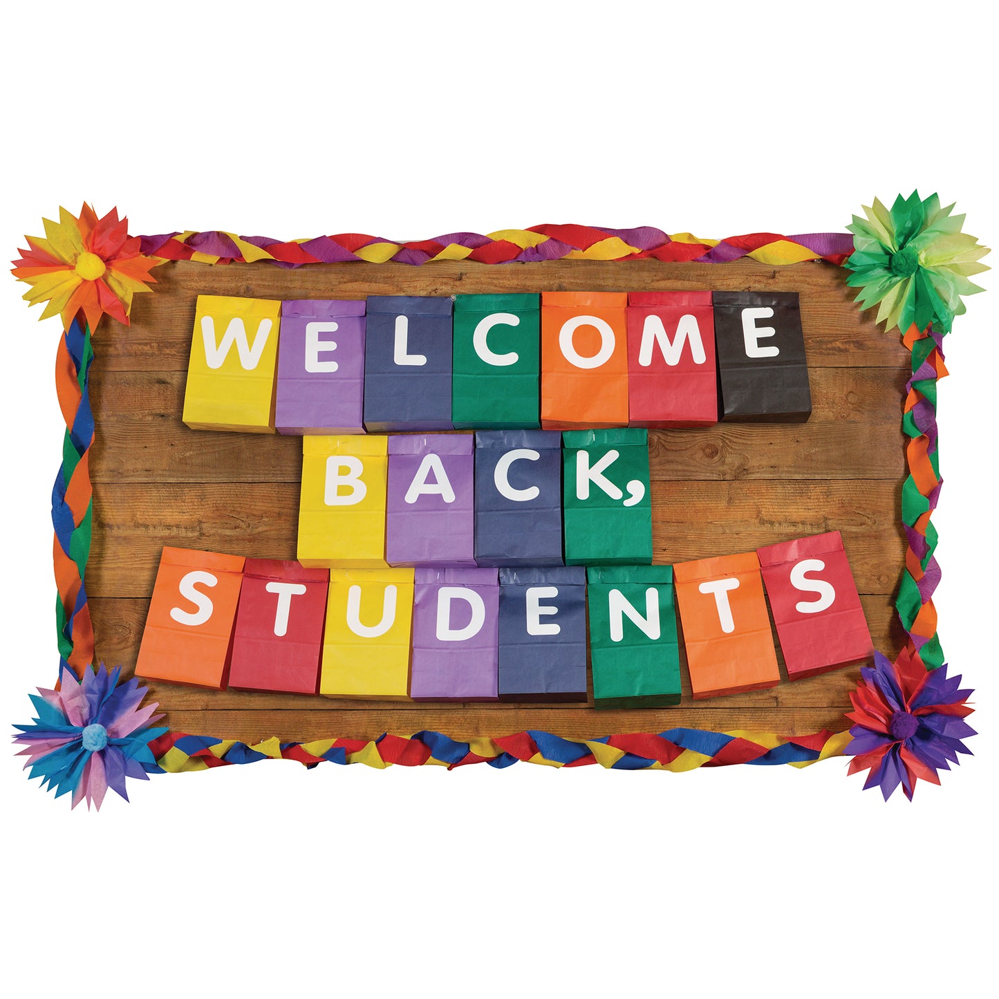 Kraft Bag, Assorted Bright Colors, 6" x 3-5/8" x 11", 28 Per Pack, 3 Packs