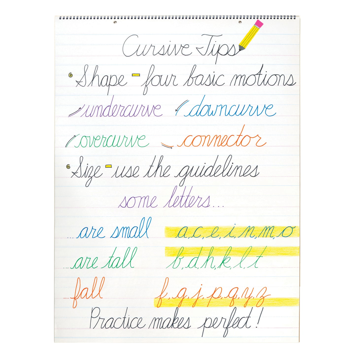 D'Nealian Chart Tablet, Cursive Cover, 2" Ruled, 24" x 32", 25 Sheets