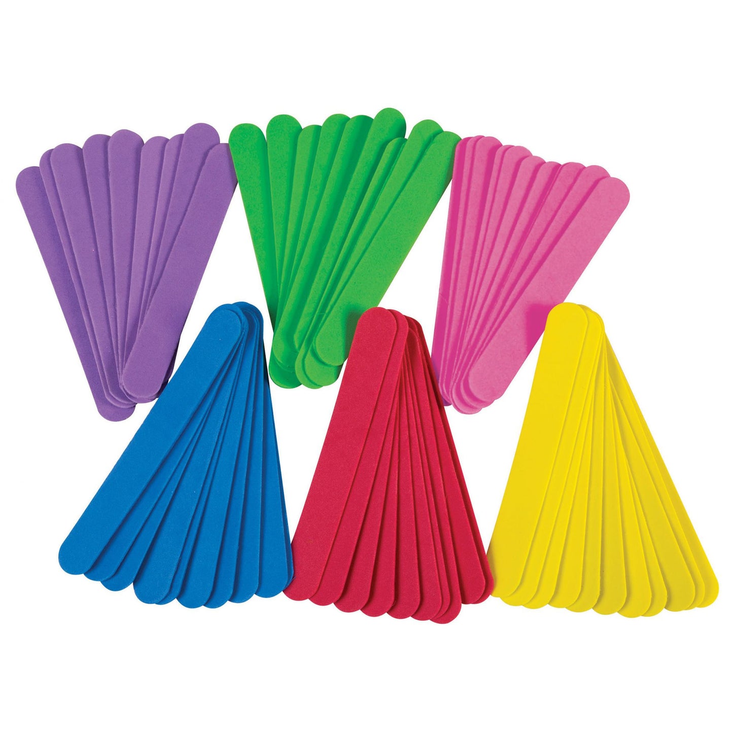WonderFoam® Jumbo Craft Sticks, Assorted Colors, 6" x 3/4", 100 Per Pack, 3 Packs