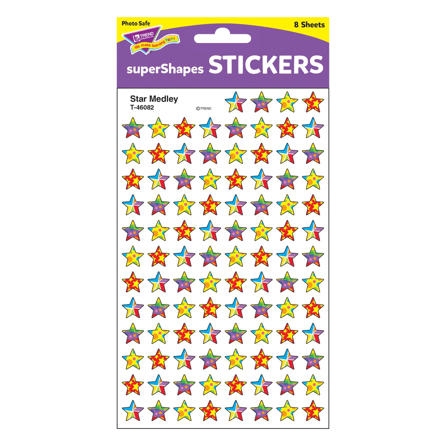 Star Medley superShapes Stickers, 800 Per Pack, 6 Packs