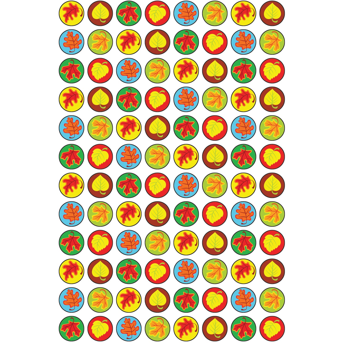 Fall Leaves superSpots® Stickers, 800 Per Pack, 6 Packs