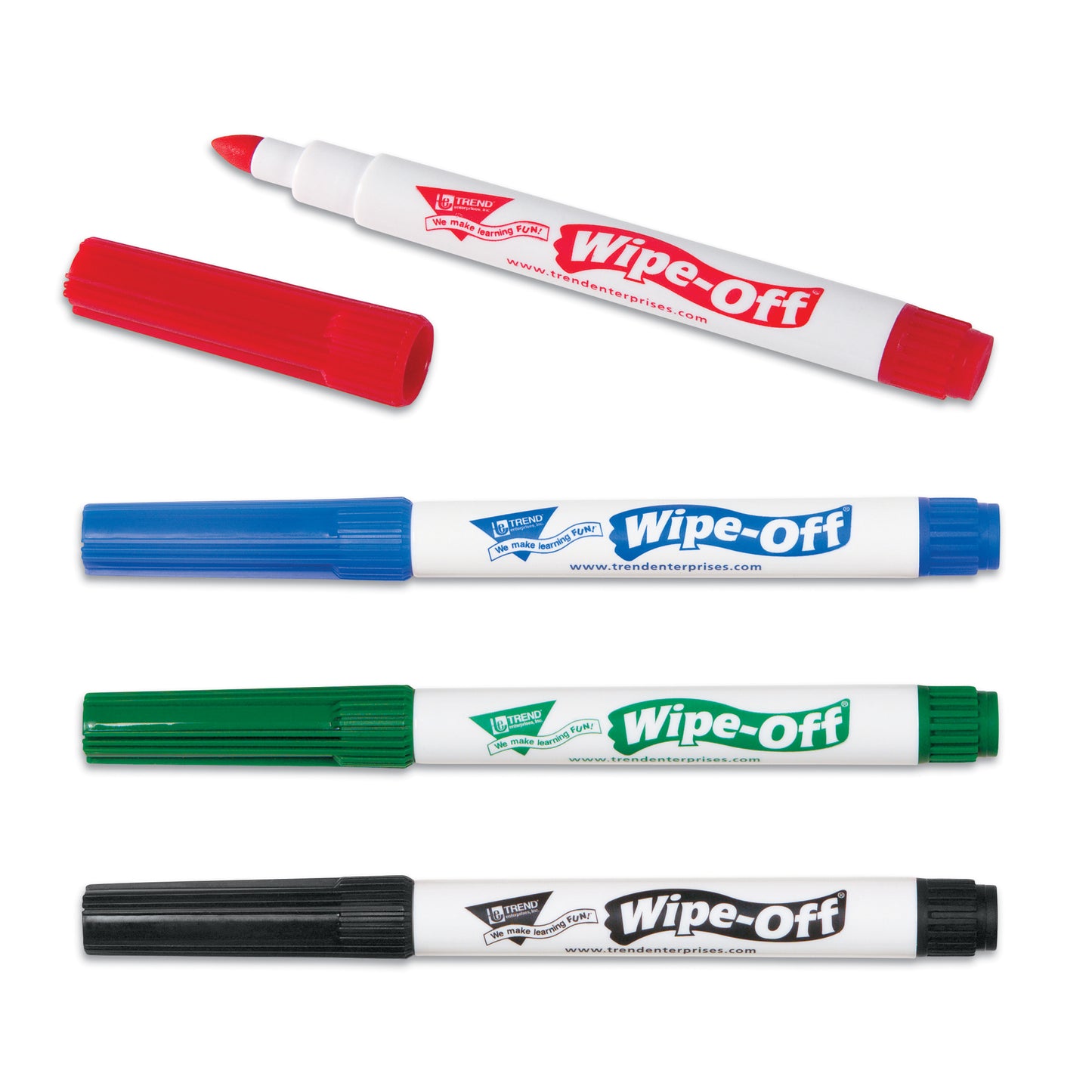 4-Pack Standard Colors Wipe-Off® Markers, 3 Packs