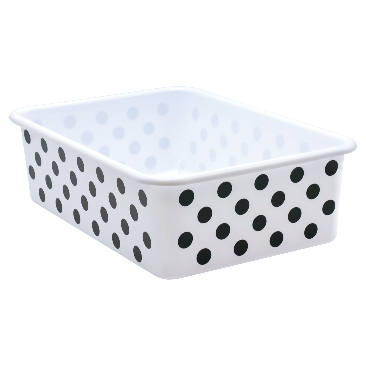 Black Polka Dots on White Large Plastic Storage Bin, Pack of 3