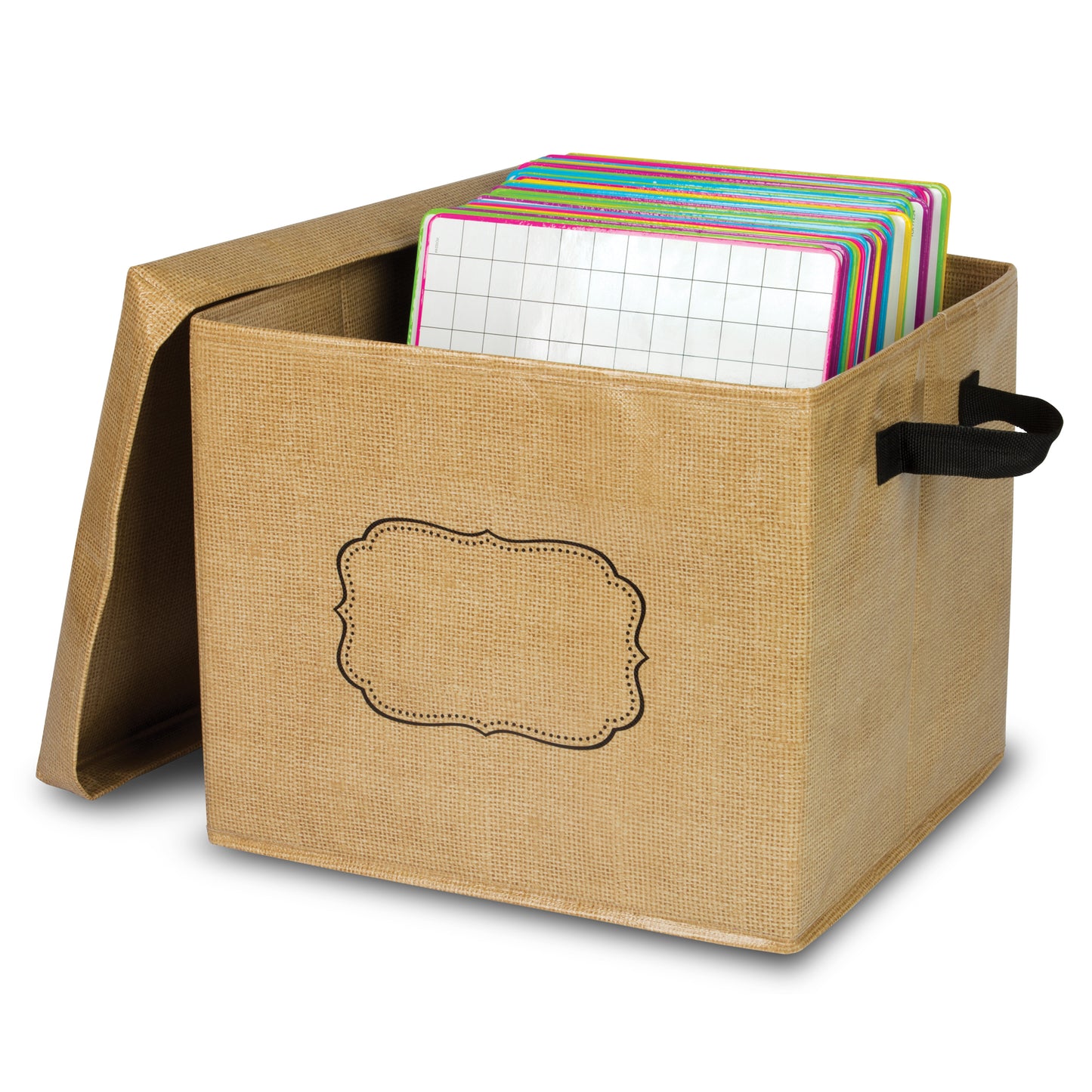 Burlap Design Storage Box with Lid