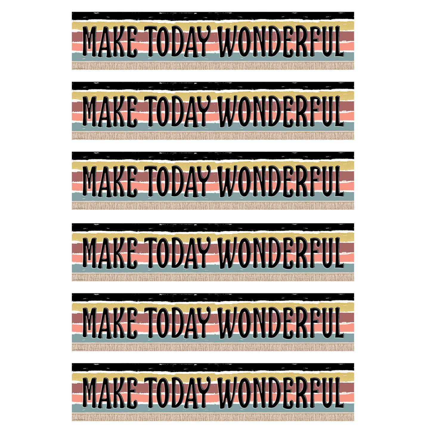 Wonderfully Wild Make Today Wonderful Banner, 8" x 39", Pack of 6