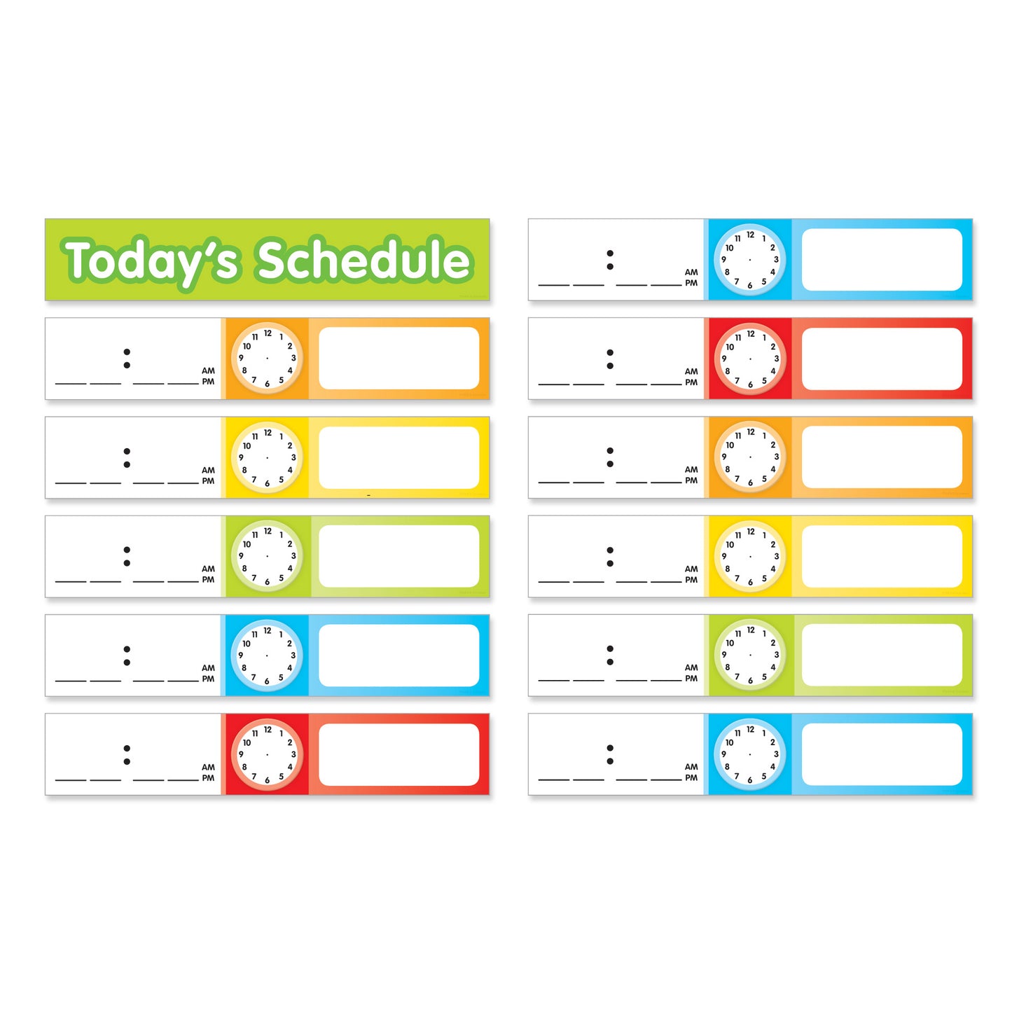 Schedule Cards, Pocket Chart Add-Ons, 24 cards Per Pack, 3 Packs