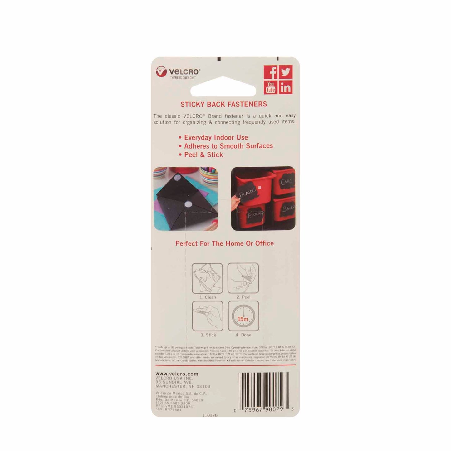 Sticky Back Tape, White, 18" x 3/4", 6 Rolls