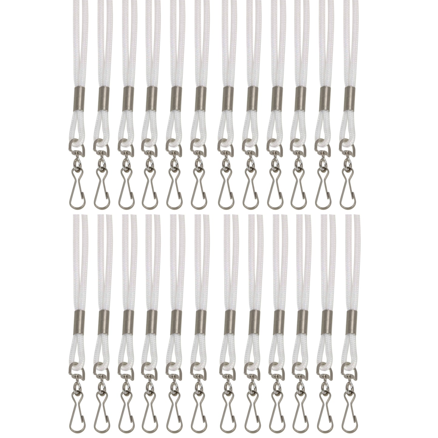 Standard Lanyard Hook Rope Style, White, Pack of 24