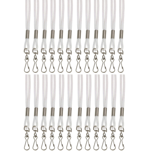 Standard Lanyard Hook Rope Style, White, Pack of 24