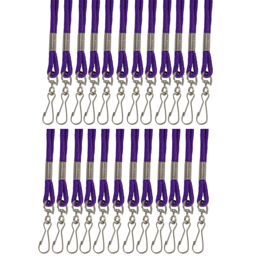 Standard Lanyard Hook Rope Style, Purple, Pack of 24