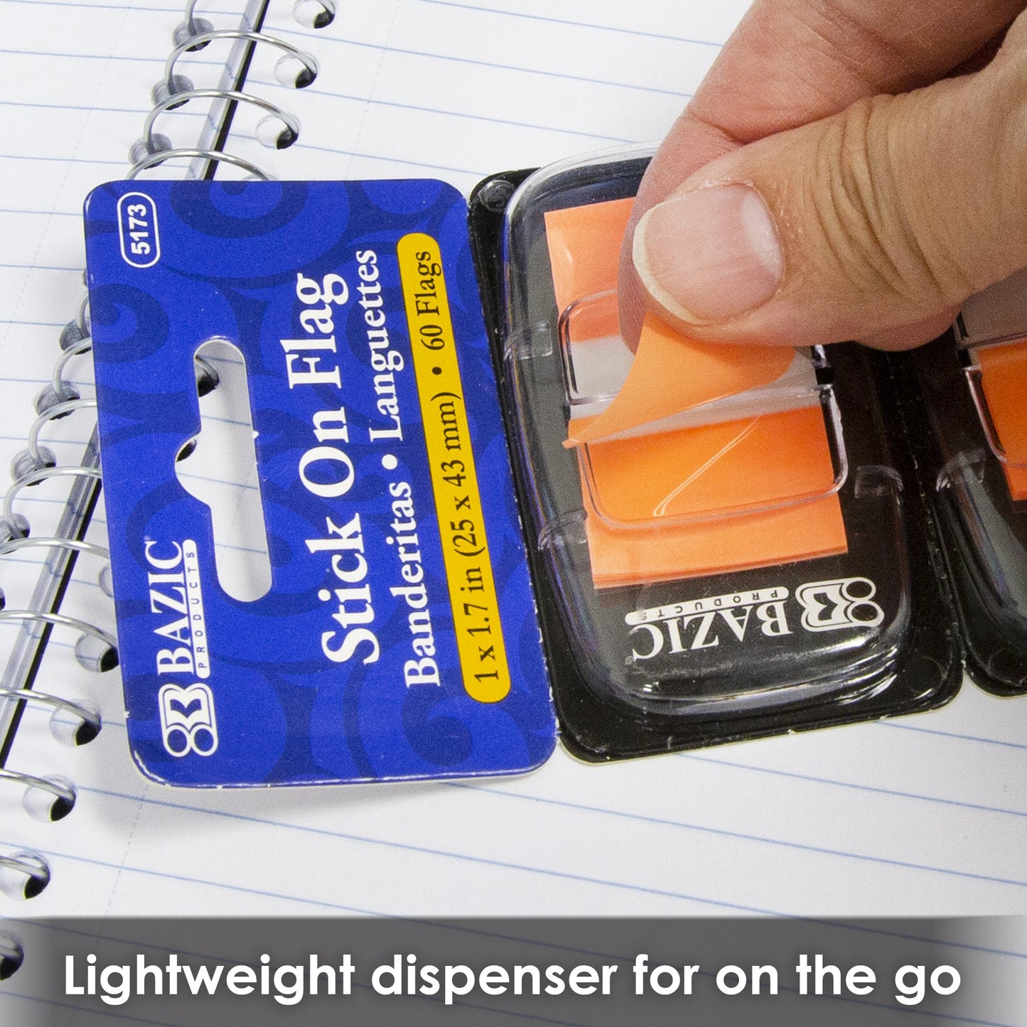 Assorted Neon Color Standard Flags with Dispenser, 60 Per Pack, 12 Packs