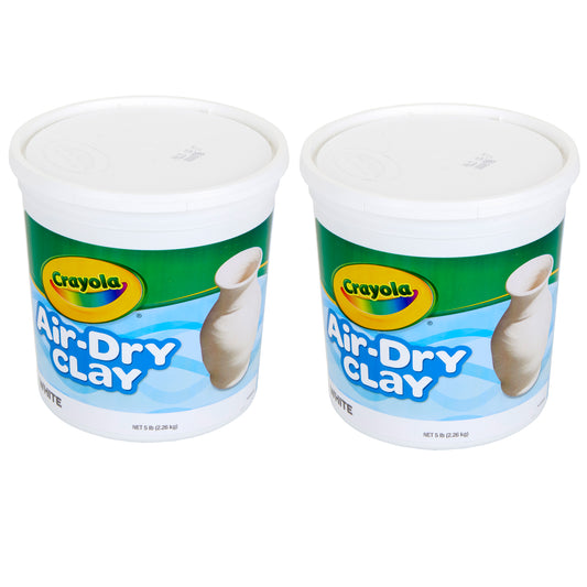 Air-Dry Clay, White, 5 lb Tub, Pack of 2