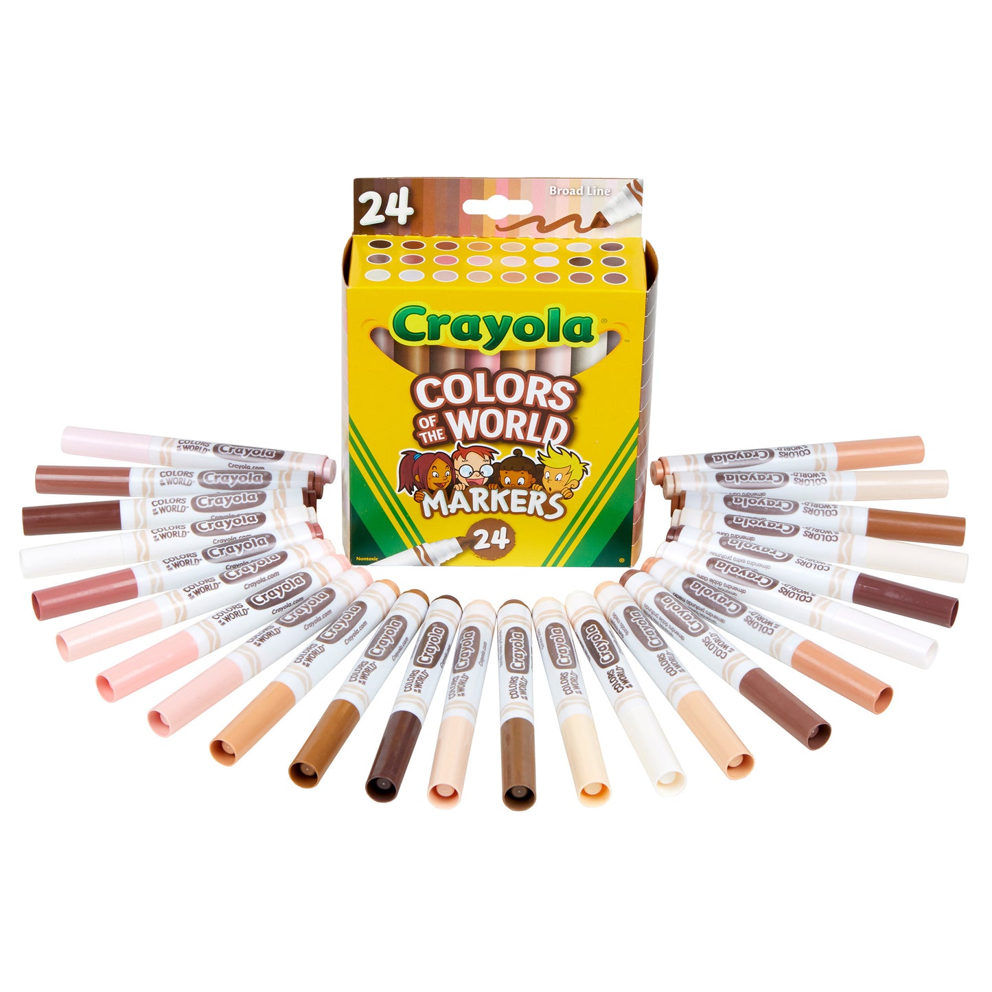 Colors of the World Markers, 24 Per Pack, 2 Packs