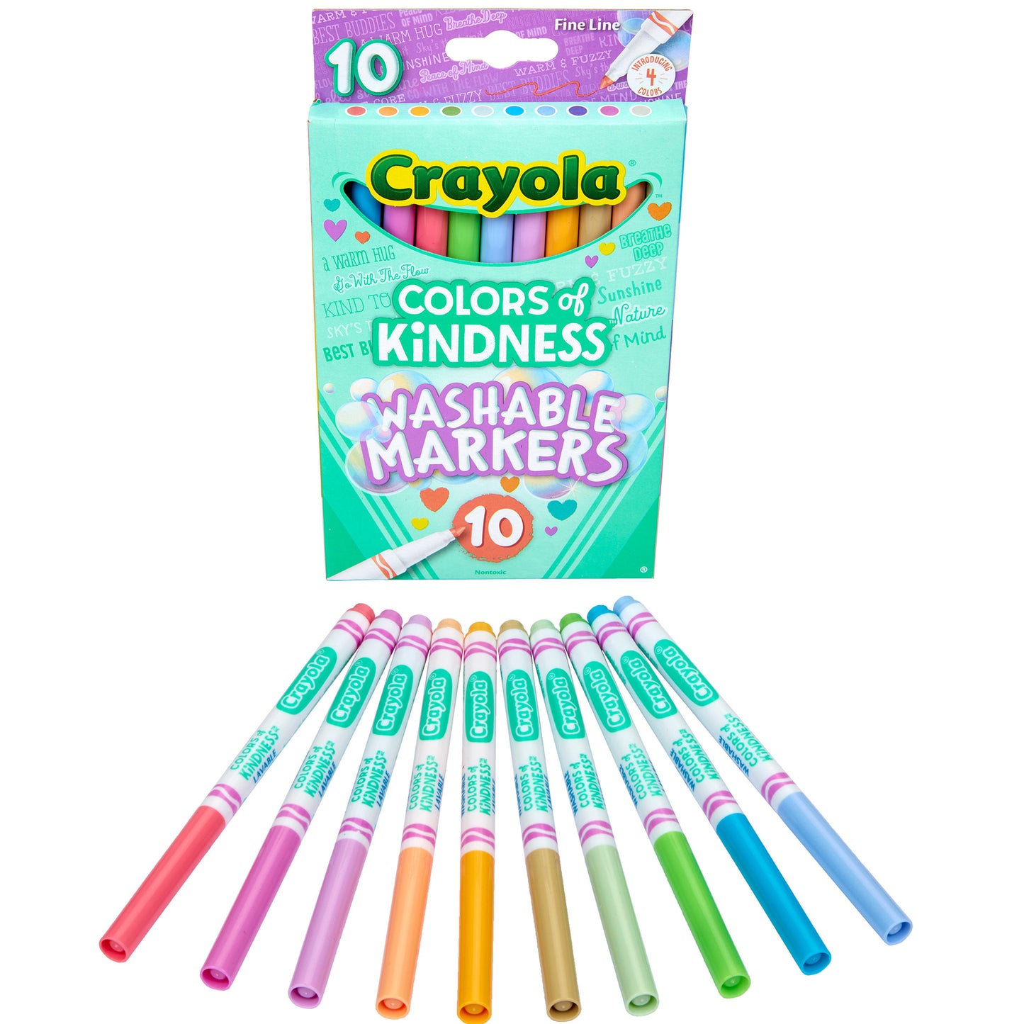 Colors of Kindness Fine Line Washable Markers, 10 Per Pack, 6 Packs