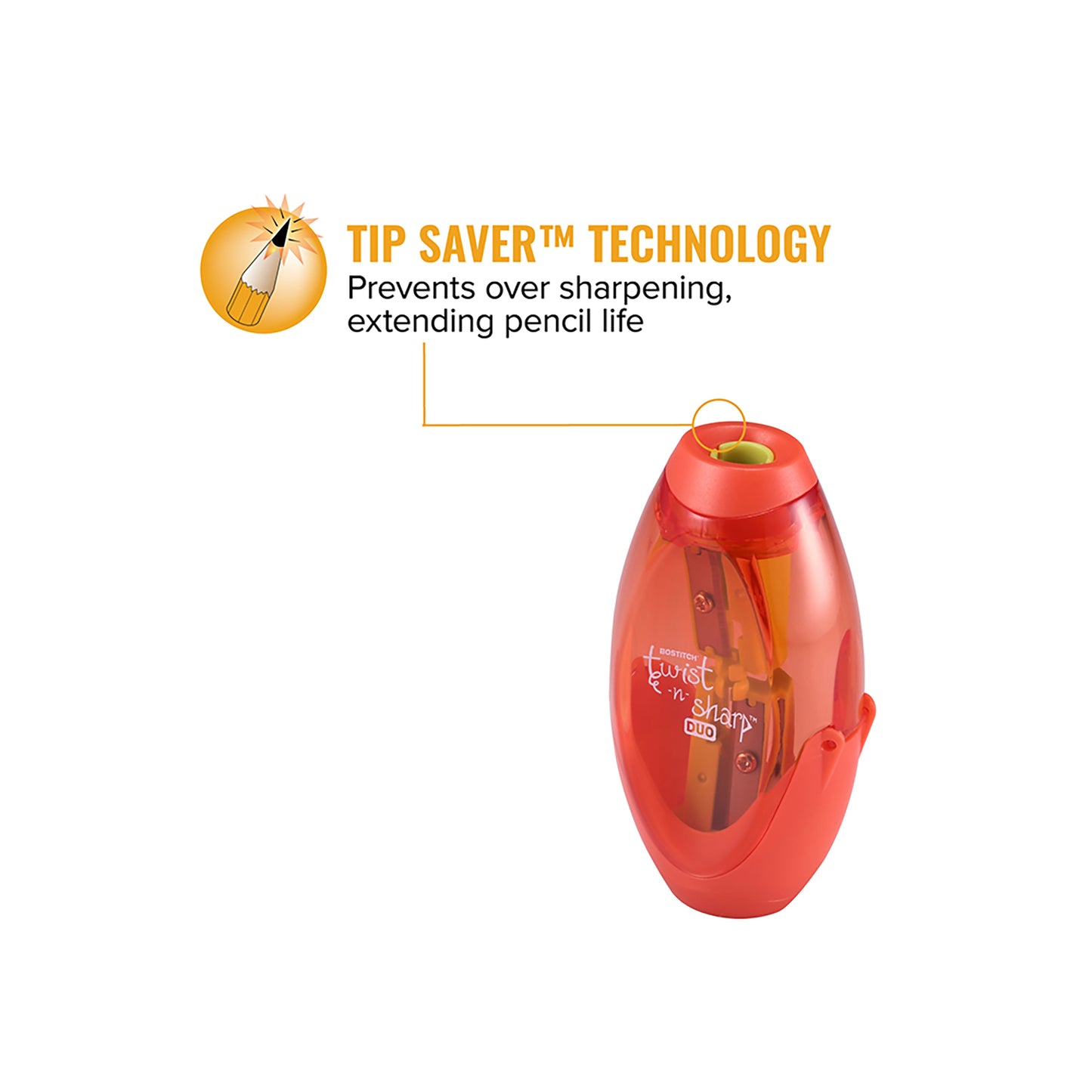 Twist-n-Sharp™ Duo Pencil Sharpener, Assorted Colors, Pack of 6