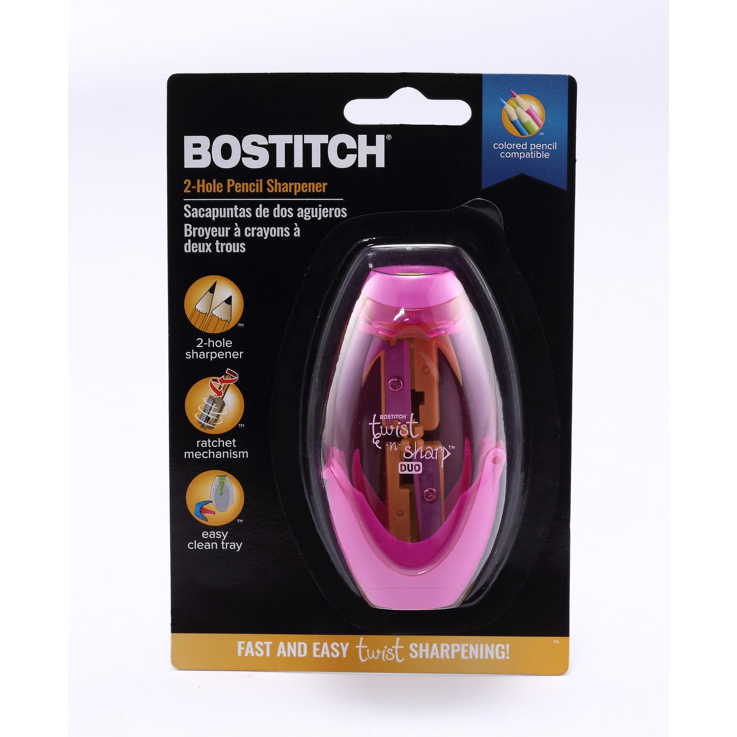 Twist-n-Sharp™ Duo Pencil Sharpener, Assorted Colors, Pack of 6