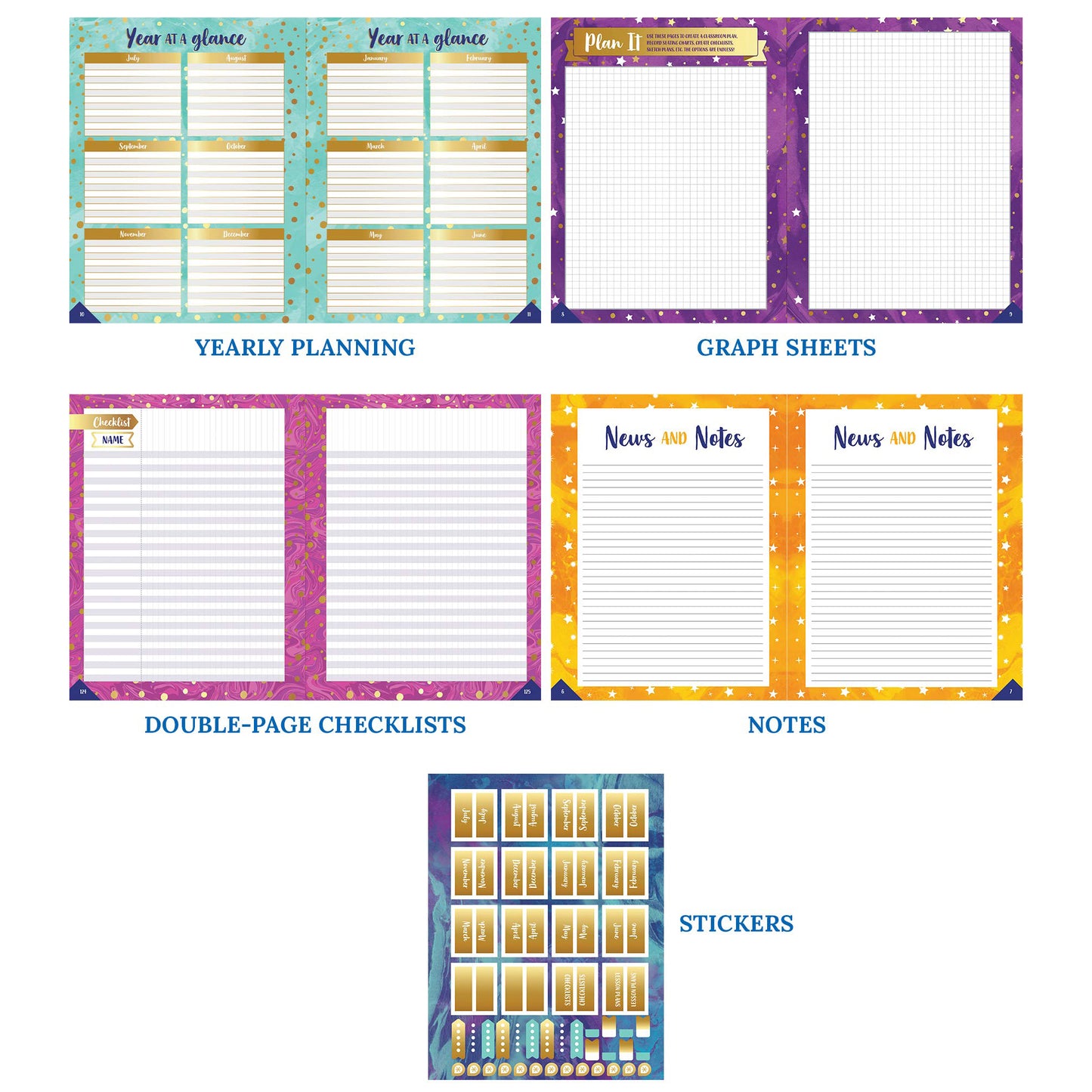 Galaxy Teacher Planner Plan Book