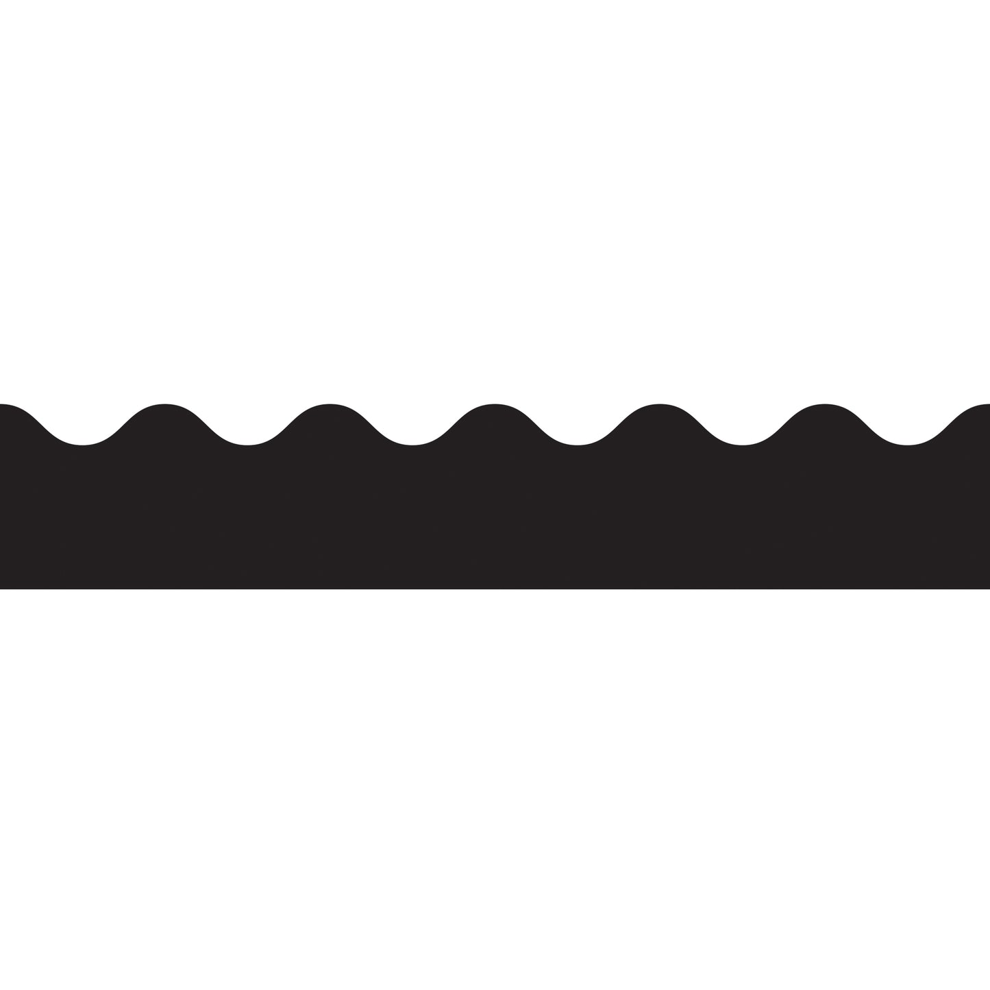 Black Rolled Scalloped Border, 36 Feet Per Roll, 6 Rolls