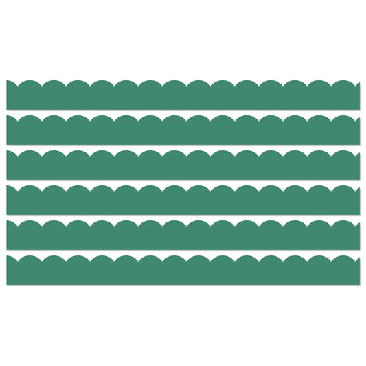 Grow Together Jade Green Scalloped Borders, 39 Feet Per Pack, 6 Packs