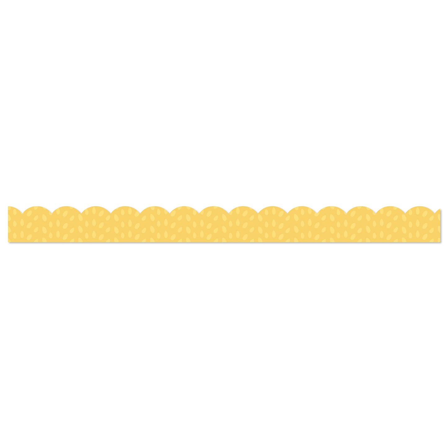 Grow Together Yellow with Painted Dots Scalloped Borders, 39 Feet Per Pack, 6 Packs