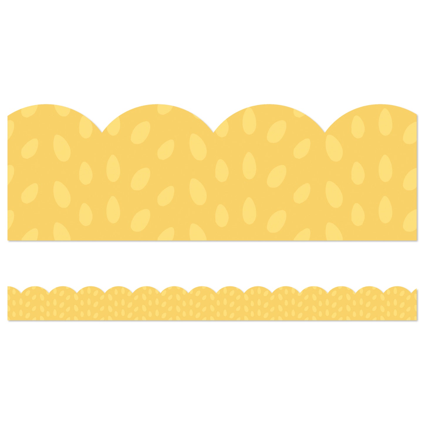 Grow Together Yellow with Painted Dots Scalloped Borders, 39 Feet Per Pack, 6 Packs