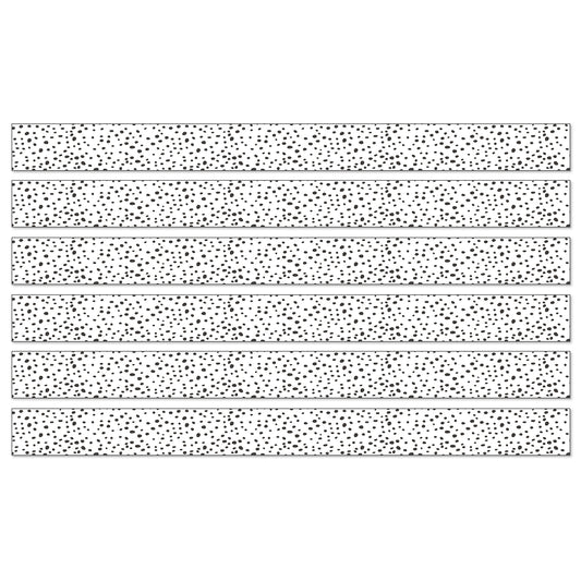 We Belong Black Dots Straight Borders Per Pack, 36 Feet Per Pack, 6 Packs