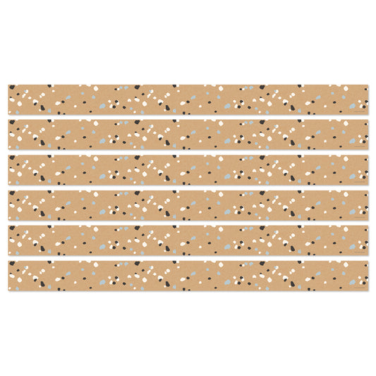 We Belong Speckled Kraft Paper Straight Borders Per Pack, 36 Feet Per Pack, 6 Packs