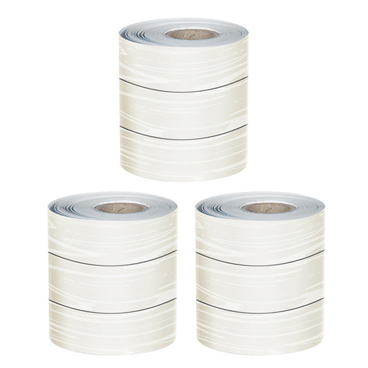 White Wood Grain Rolled Straight Borders, 65 Feet Per Roll, Pack of 3