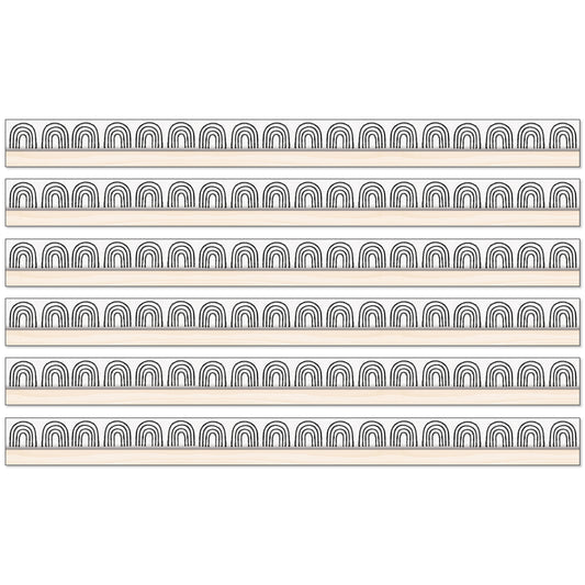 Creatively Inspired Rainbows Straight Borders, 36 Feet Per Pack, 6 Packs
