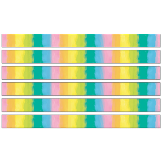 Creatively Inspired Watercolor Straight Borders, 36 Feet Per Pack, 6 Packs