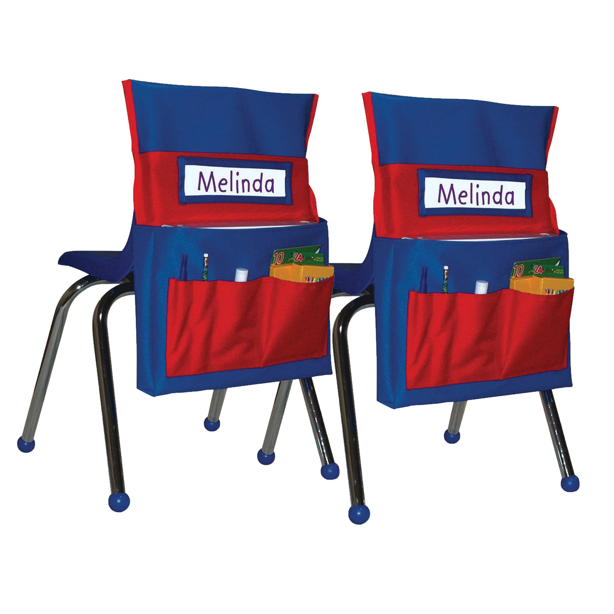 Chairback Chairback Buddy™ Pocket Chart, Blue/Red, Pack of 2 ...