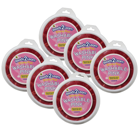 Jumbo Circular Washable Stamp Pad - Pink - 5.75" dia. - Pack of 6