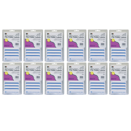 File Folder Labels, Blue, 248 Per Pack, 12 Packs