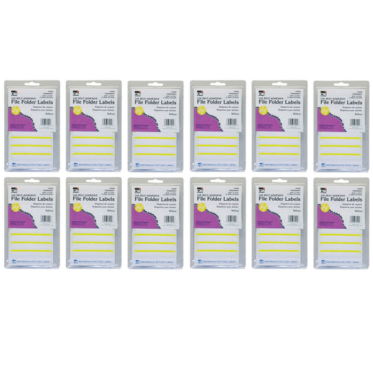 File Folder Labels, Yellow, 248 Per Pack, 12 Packs