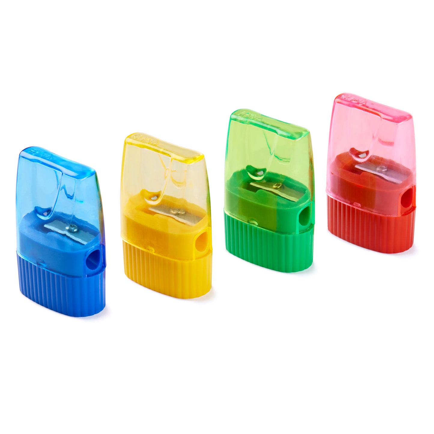 Pencil Sharpener with Cone Shaped Shaving Receptacle, Assorted Colors, 24 Per Pack