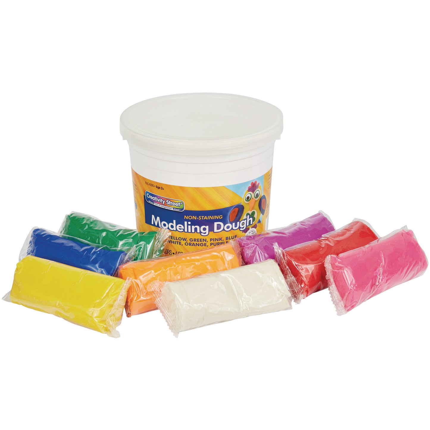 Modeling Dough, 8 Assorted Colors, 4 oz. Per Piece, 8 Pieces Per Pack, 3 Packs